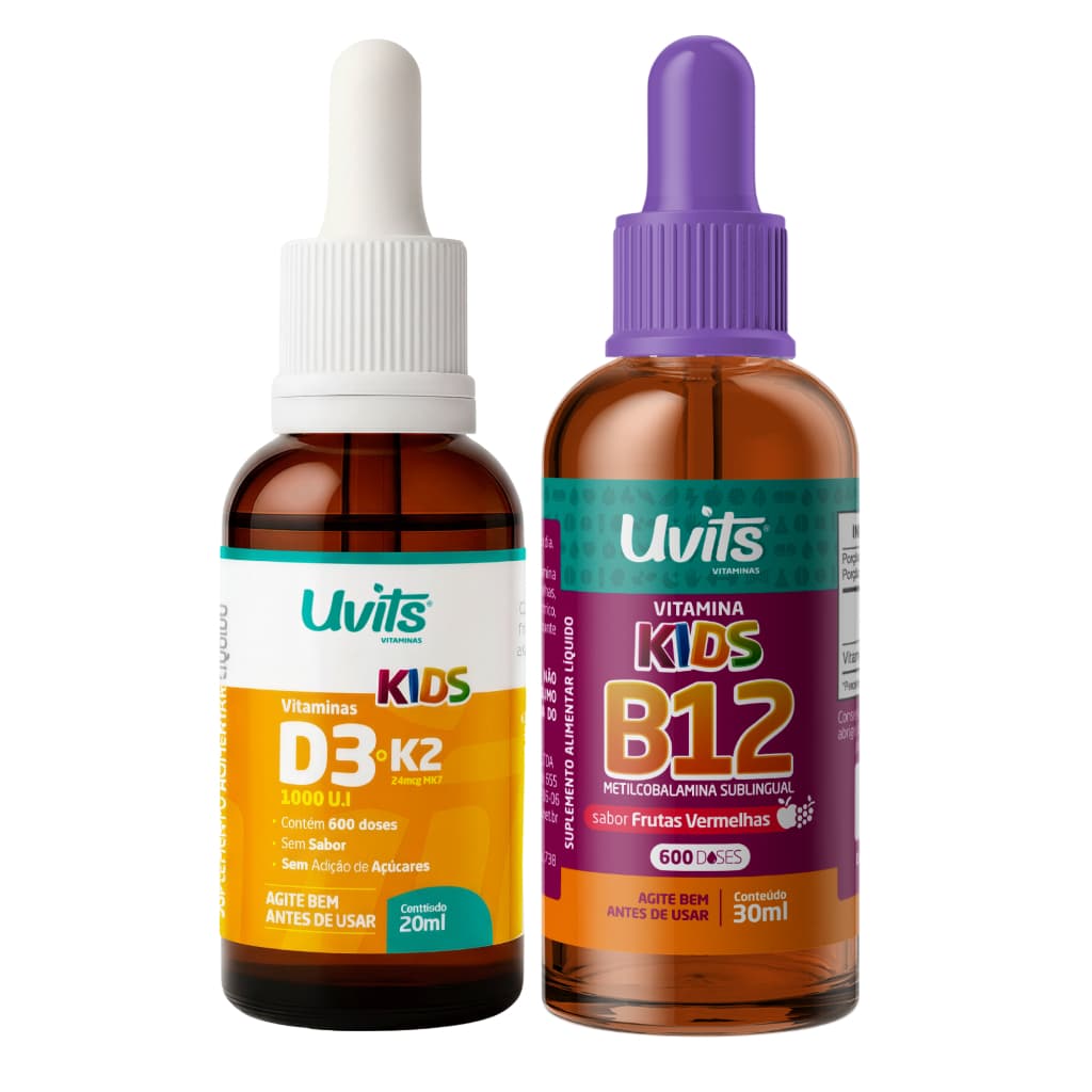 Kit D3 K2 Kids 20ml + Vitamina B12 Kids 30ml - Uvits