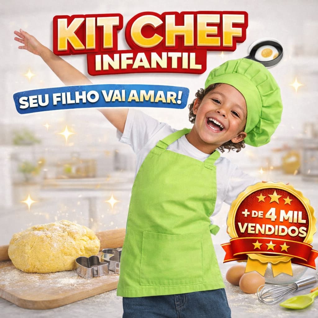 Kit avental e chapéu infantil 3 a 6 anos ,cozinha,oficina,gourmet, volta as aulas,escola,arte,criança,uniforme,touca