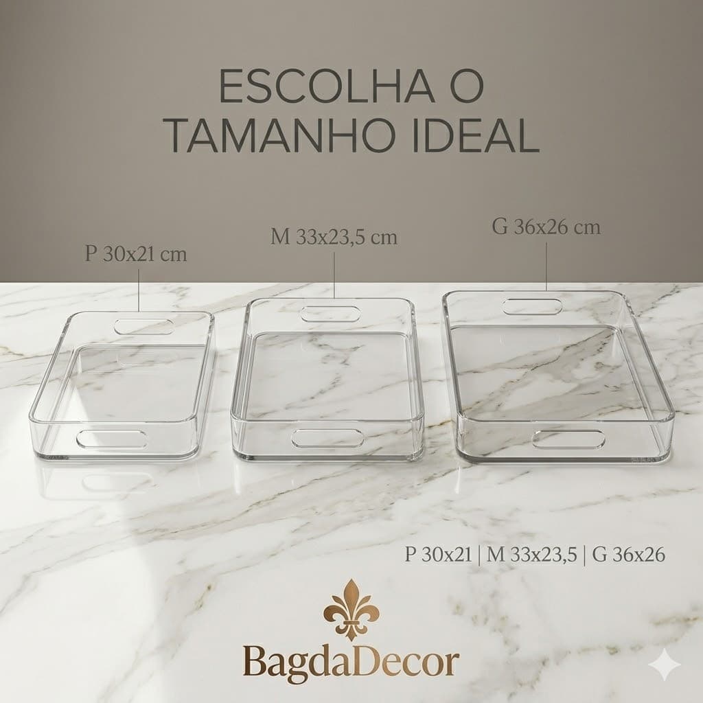 💫 Bandeja Multiuso Acrílica 🔝 Leve, Moderna e Ideal para Qualquer Ocasião!