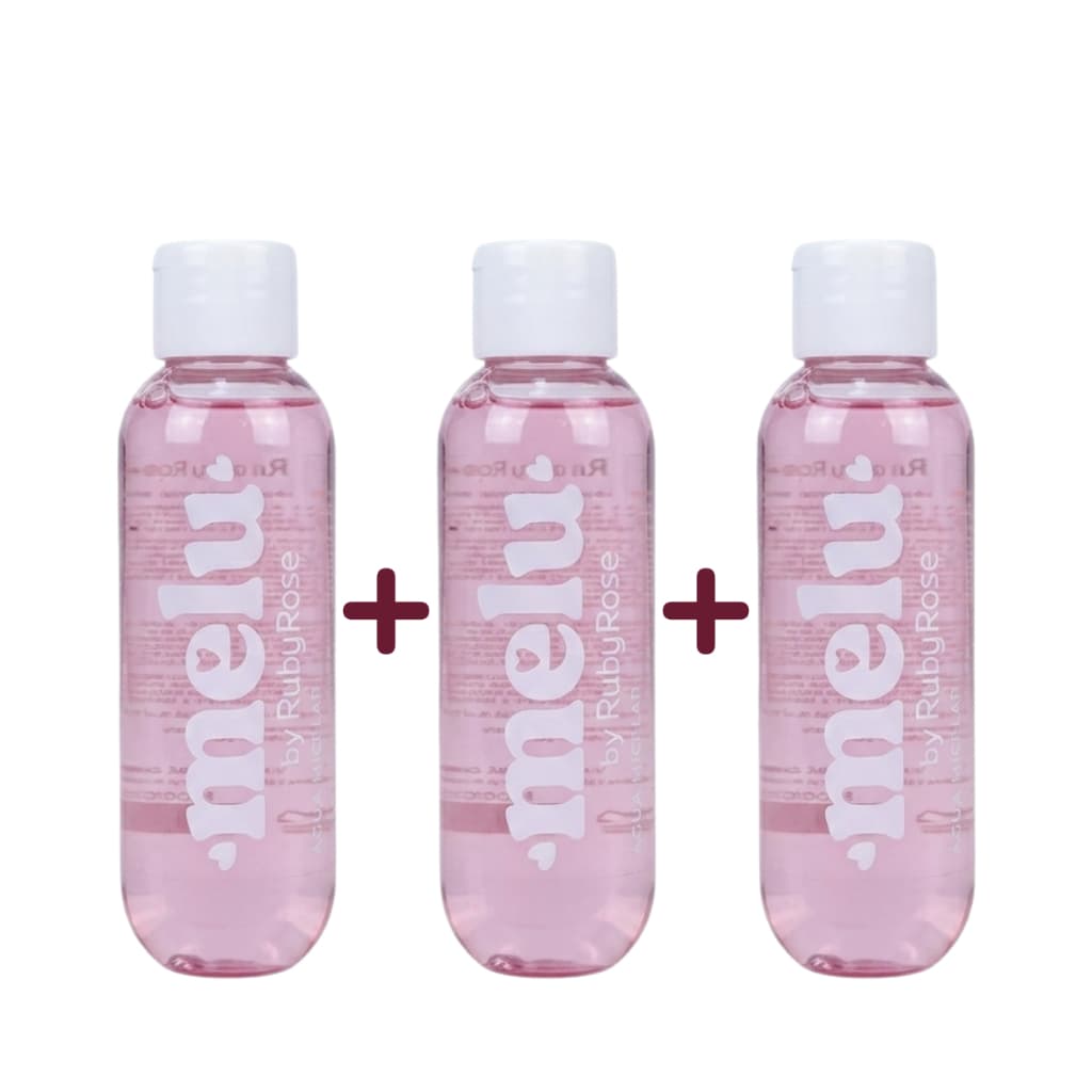 Água Micelar Kit 3 Unidades Melu by Ruby Rose® Skincare Limpeza de Facial RR329