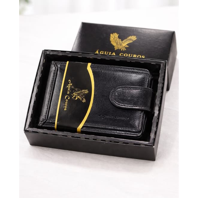 Carteira Masculina Couro 100% Legitimo Premium Com Fecho Completo com porta cartão Porta Moedas