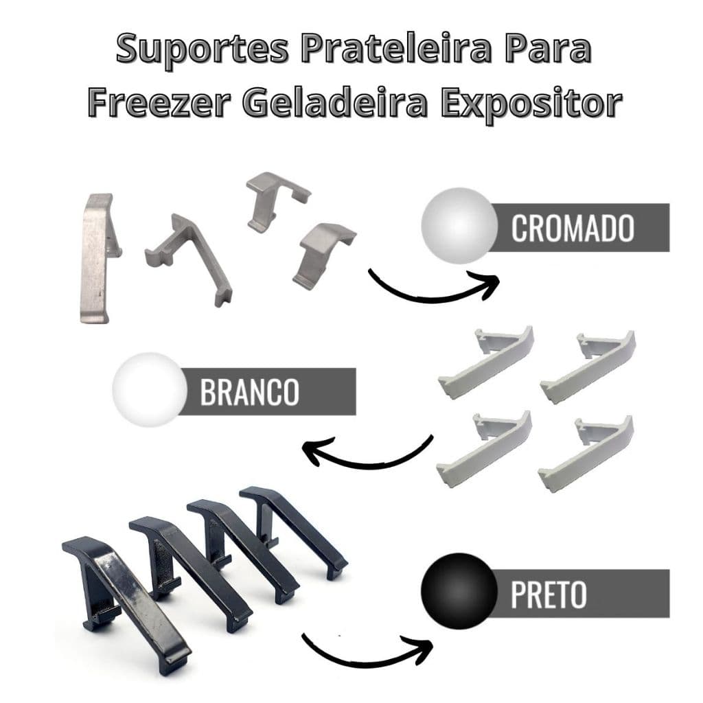 Kit 4 Suportes Prateleira Para Freezer Geladeira Expositor