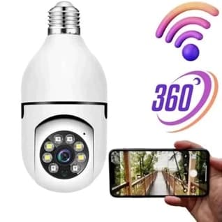 Câmera segurança wi-fi ip sem fio V360 encaixe lampada aplicativo ptz full HD