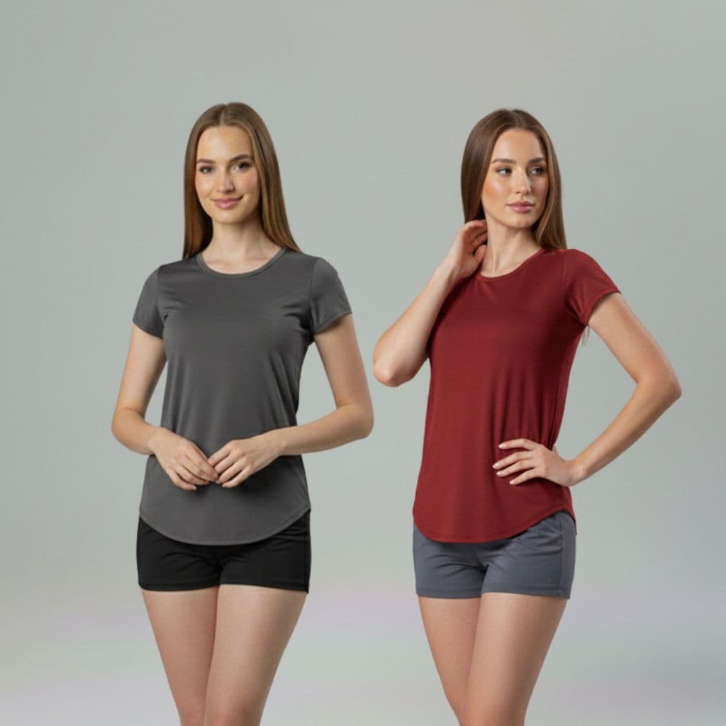 Kit 2 Camisetas Academia Feminina Dry Fit Camisa Blusa Musculação Treino Caminhada