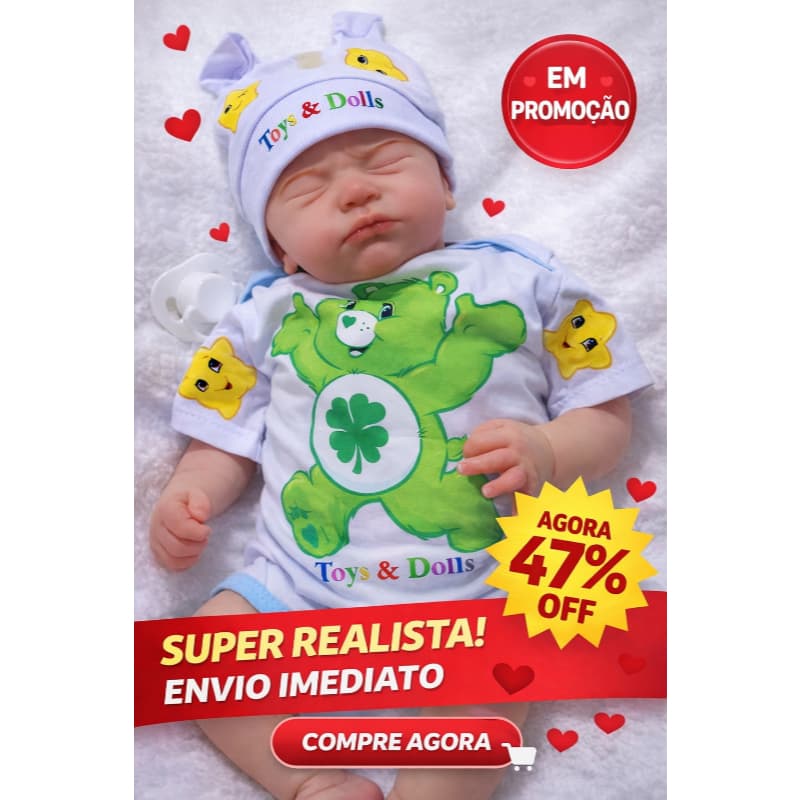 Bebê Reborn 46cm Realista Toque Macio Corpo Tecido Sued Cabeça e Membros Vinil Siliconado Envio Rápido