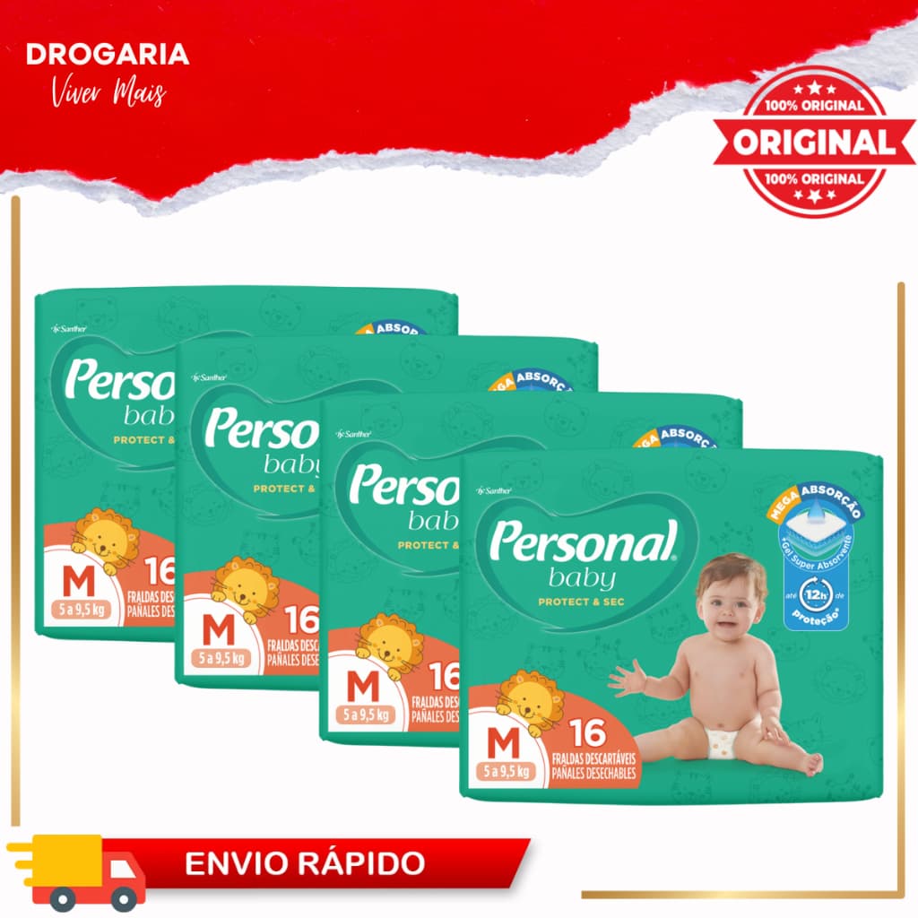 FRALDAS PERSONAL BABY JUMBINHO M 16UN.