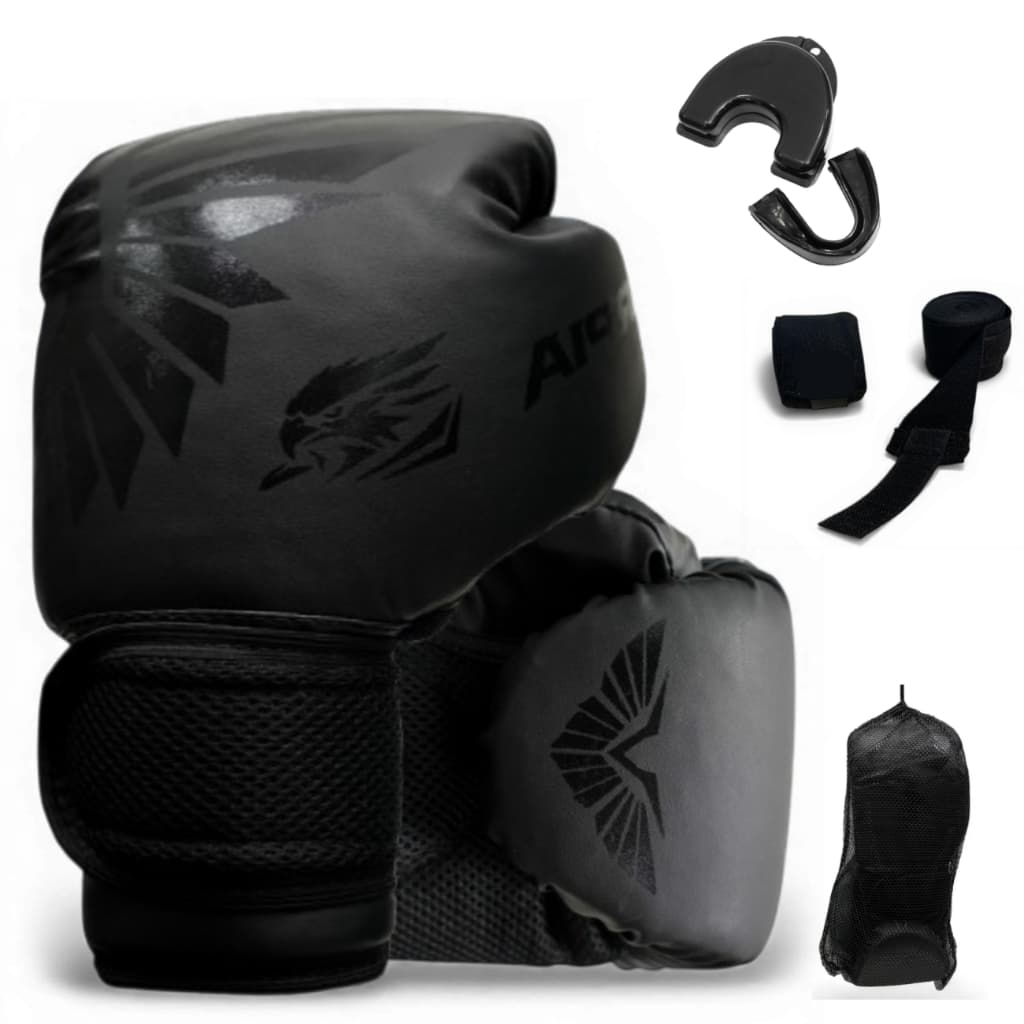 Kit Luva De Boxe Muay Thai Kickboxing Bandagem Bucal + case HARPIA