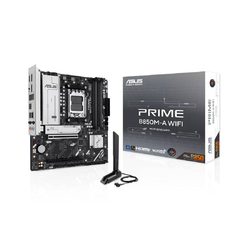 Placa Mãe Asus PRIME B850M-A WIFI AM5 4xDDR5 Chipset AMD B850 mATX