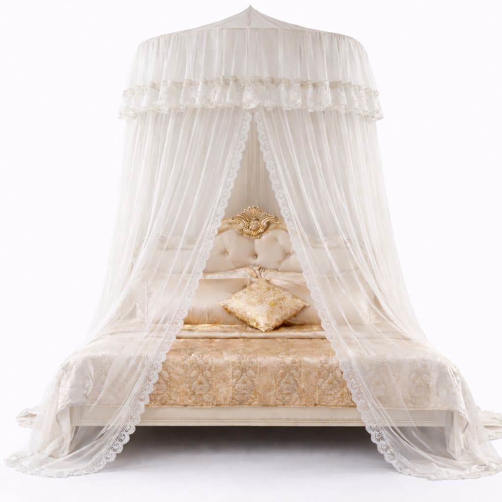 Mosquiteiro Indiano de Teto Casal Gigante Box/queen/king  Com Abertura Lateral 14 Metros