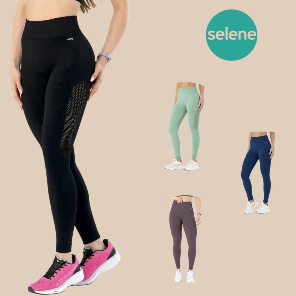 Calça Legging Areada Fitness Selene Sem Costura Feminina Esportiva Academia