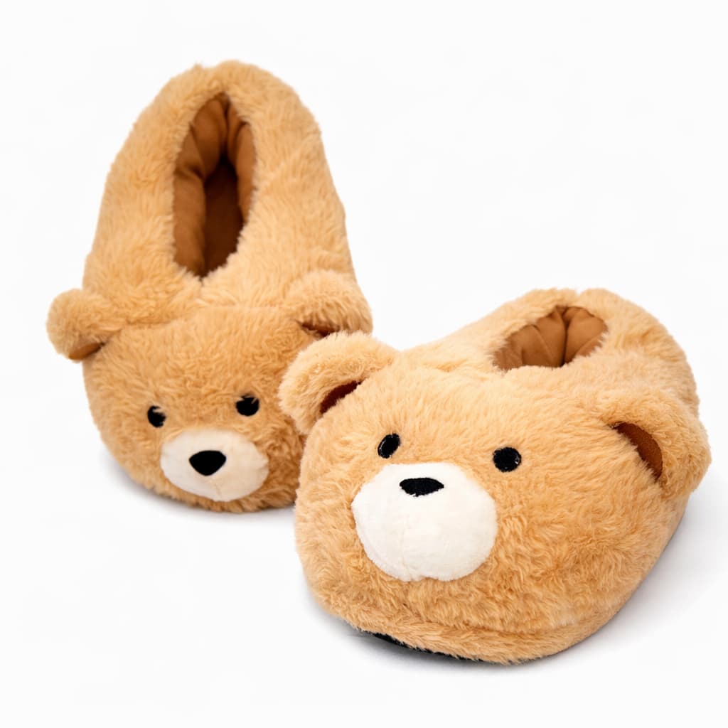 Pantufa Adulto Urso Fofinho Fechada Solado Emborrachado CV-223