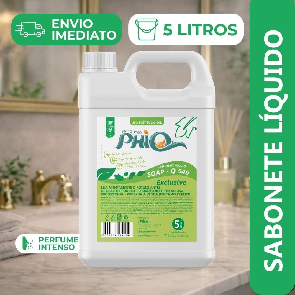 Sabonete Liquido 5LT Para Maos e Corpos Hidratante Perolado Perfume Premium Fragrancia Exclusive