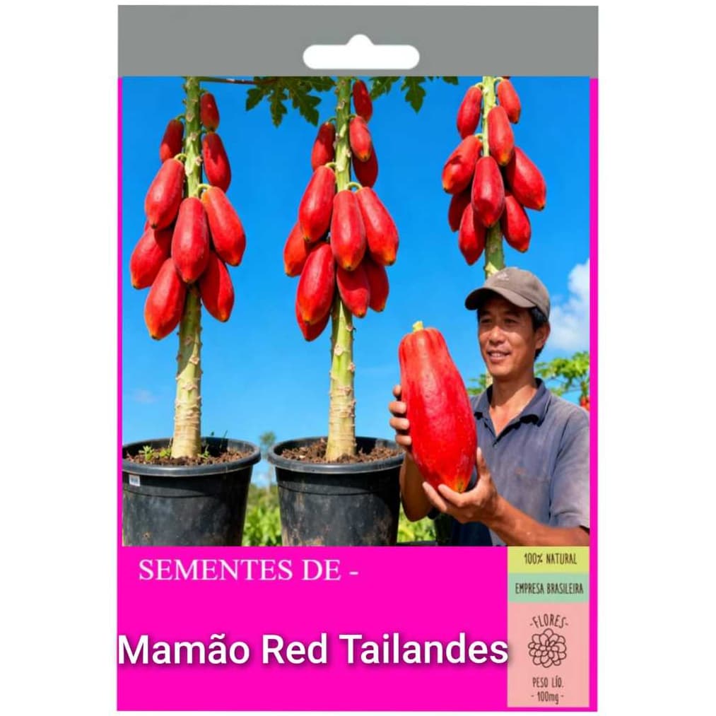 Mamão Tailandês Red Doce e Produtivo – 10 Sementes