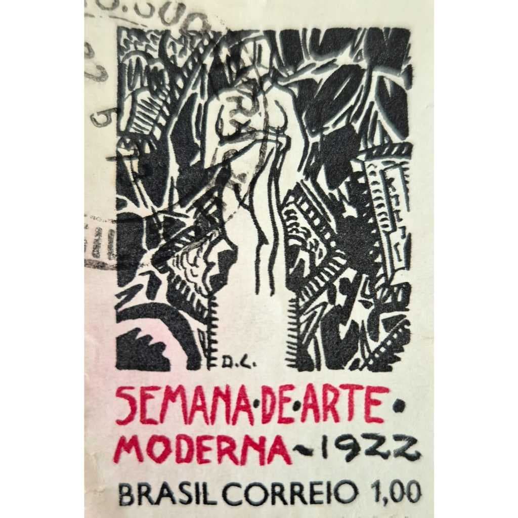 Selo usado do bloco B-31, RHM C732 - Semana da arte moderna - 1972 - Filatelia