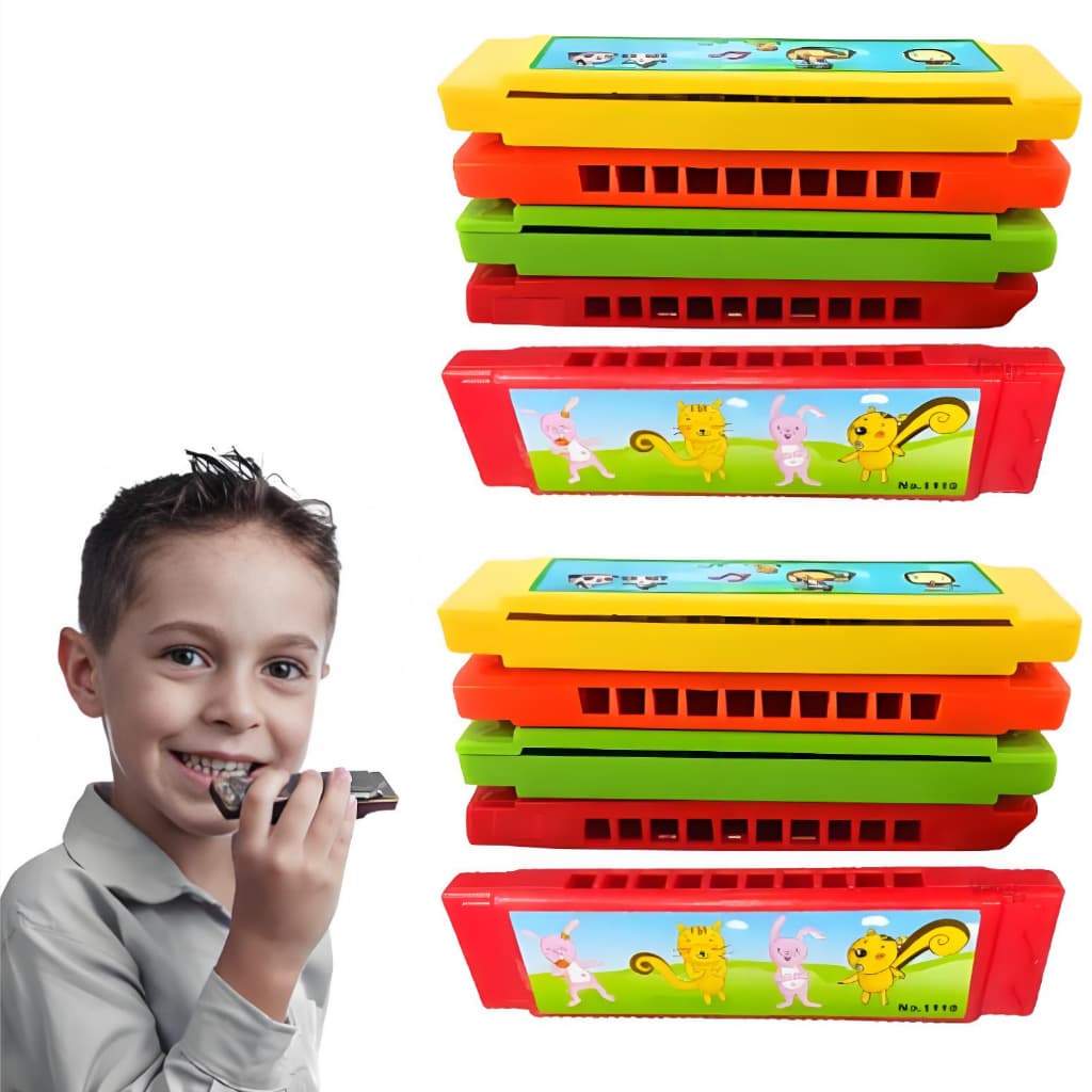  Gaita Infantil Iniciantes Brinquedo Sopro Educacional Prenda Desenho Boca Instrumento Musical