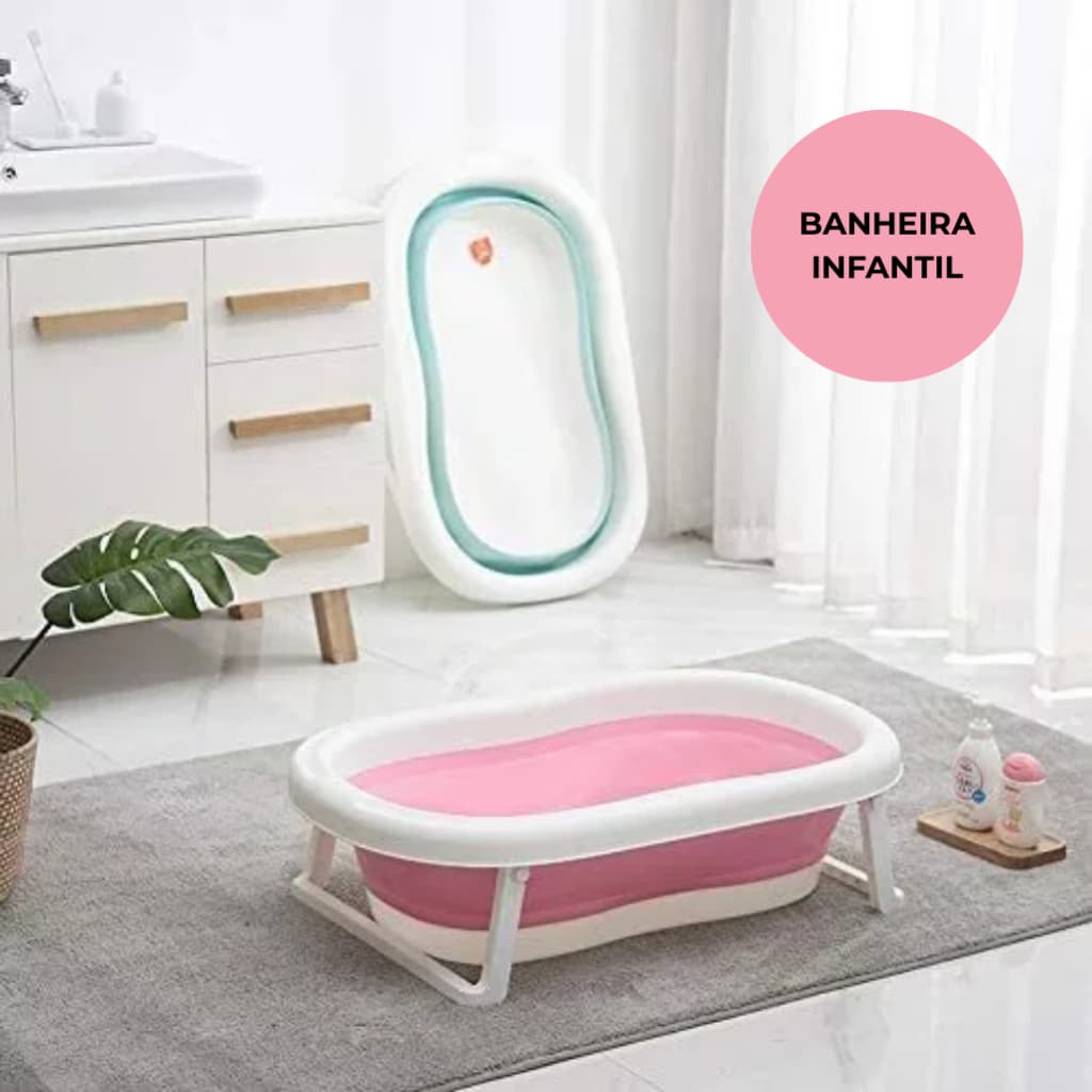 Banheira Retrátil Dobrável Em Silicone De Bebe