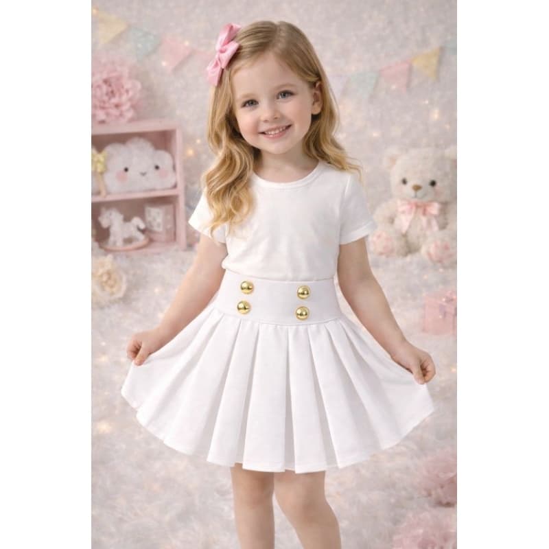 saia  pregas infantil  1 ao 12 anos  entrega rápida