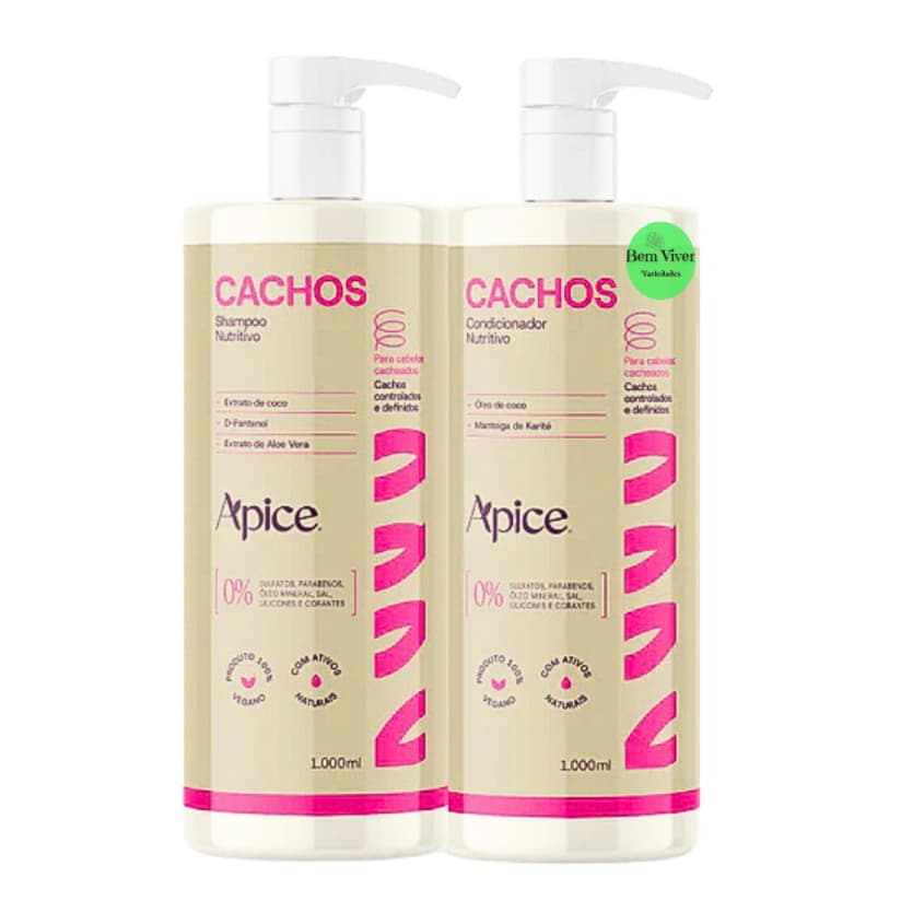 Kit Apice Cachos Shampoo 1 Litro + Condicionador 1 Litro