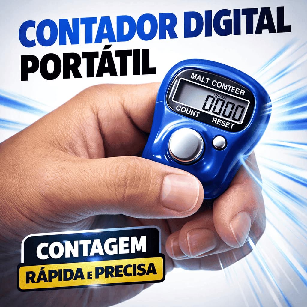 Contador Digital Manual Portátil Dedo Contagem Pessoas Estoque Evento LCD
