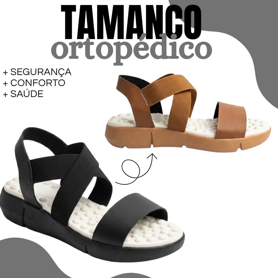 Sandália Feminina Ortopédica Ultra Conforto Original Tamanco Anatômico Massageador