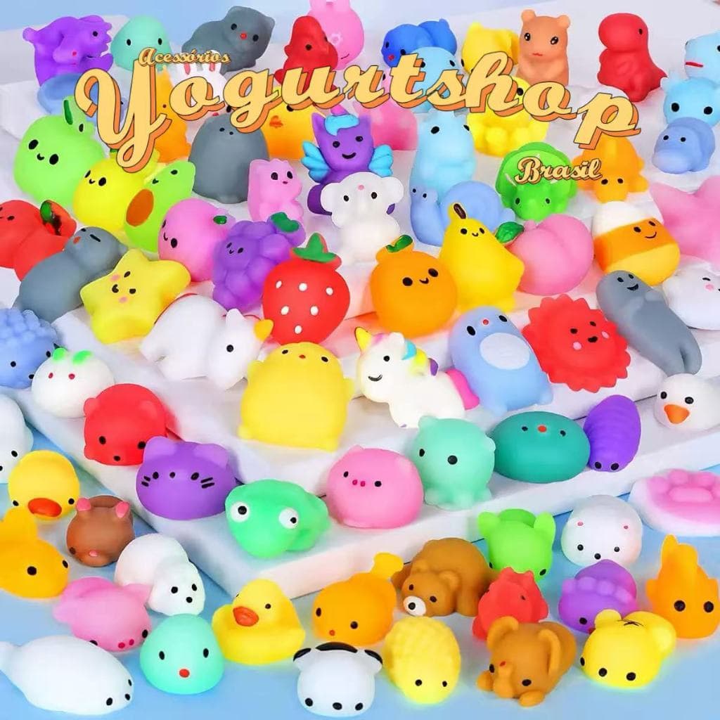 Kit 5/10/20 Squishy Mochi Bichinho Macio De Apertar Antiestresse
