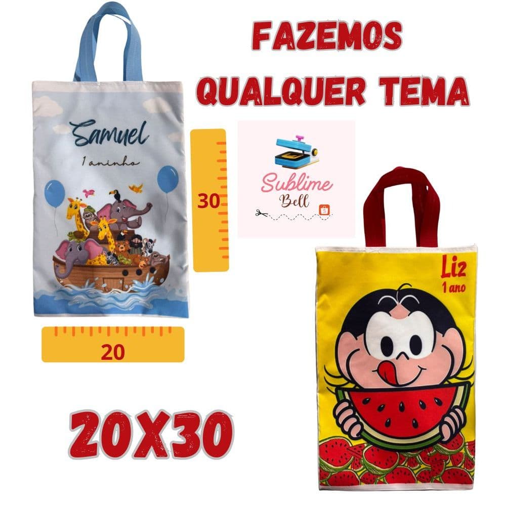 Sacolinha Bolsa Ecobag Personalizada FAZEMOS QUALQUER TEMA 20x30(chamar no chat após a compra)