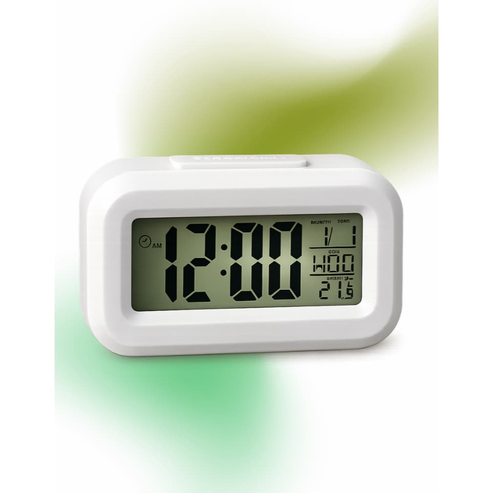 Mini Relógio Digital LED Despertador de Mesa Portátil Display Grande Hora Alarme para Quarto Escritório Viagem