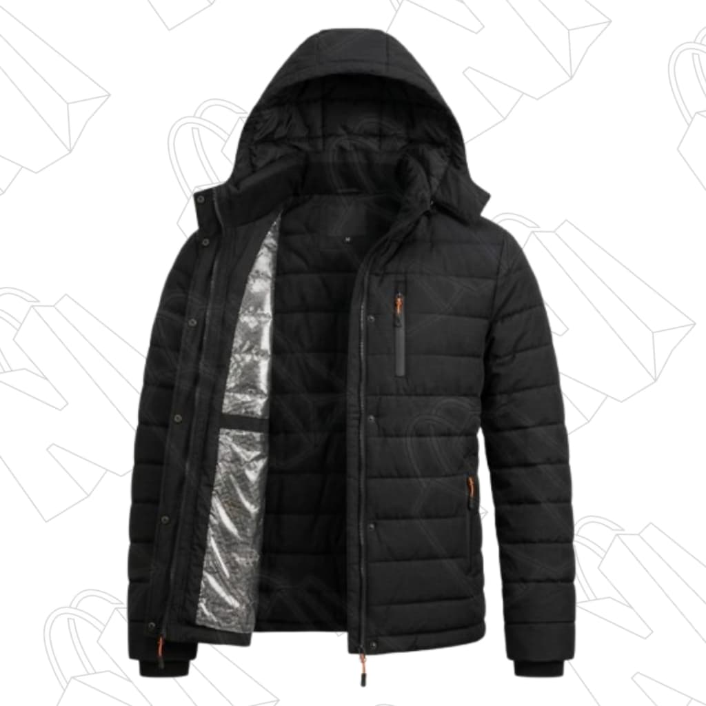 Jaqueta Térmica e Forrada Bobojaco Nylon Masculina Com Capuz Removível