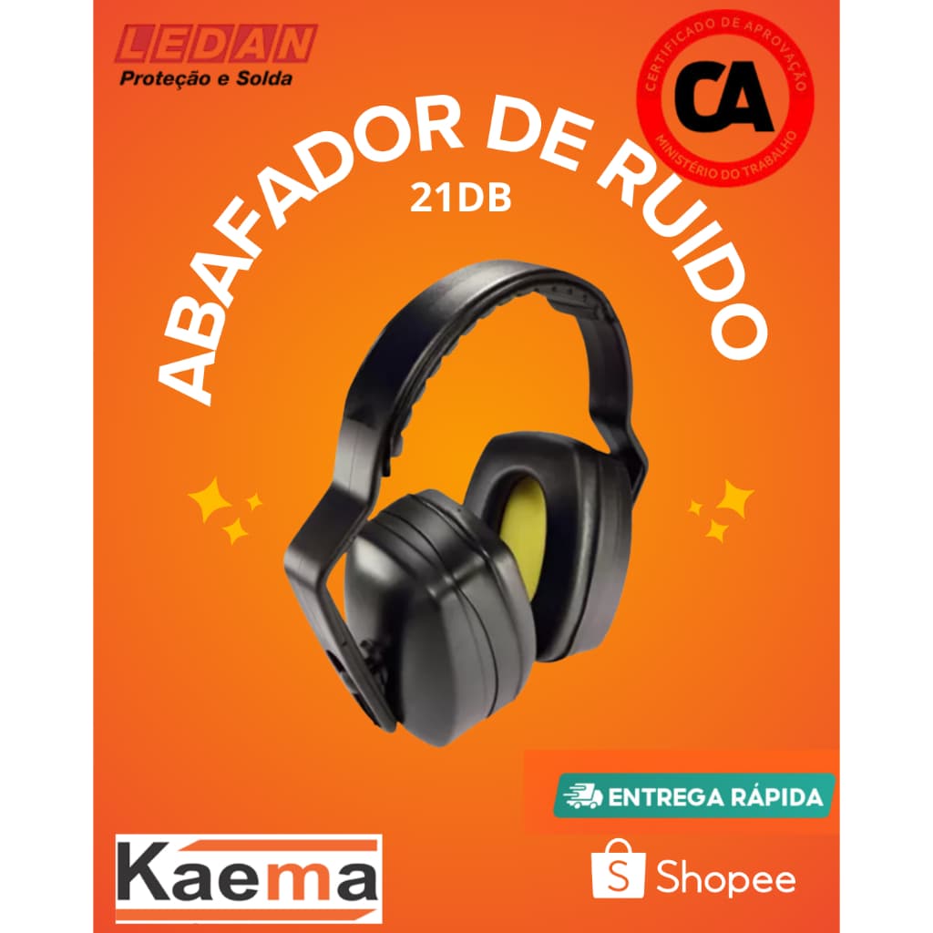 Abafador de Ruído 21dB Anti Barulho Para Estudo Trabalho Concha Auricular