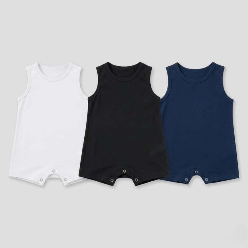 Kit 3 Macaquinhos Menino Bebê Regata Meia malha Premiun 100% Algodão Minimalista Cores Urbanas Design Exclusivo Top