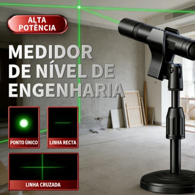 Caneta Laser Laser Pointer Verde com Bateria Recarregável Com suporte