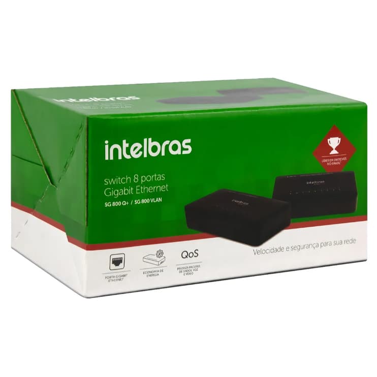 Switch 8 Portas Giga Não Gerenciável Sg 800 Q+ Intelbras