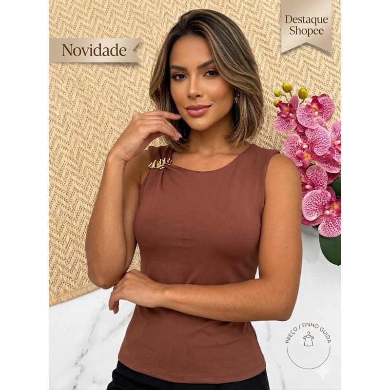 Regata Feminina Elegante Não Transparente | Tecido Grosso Premium | Alta Qualidade