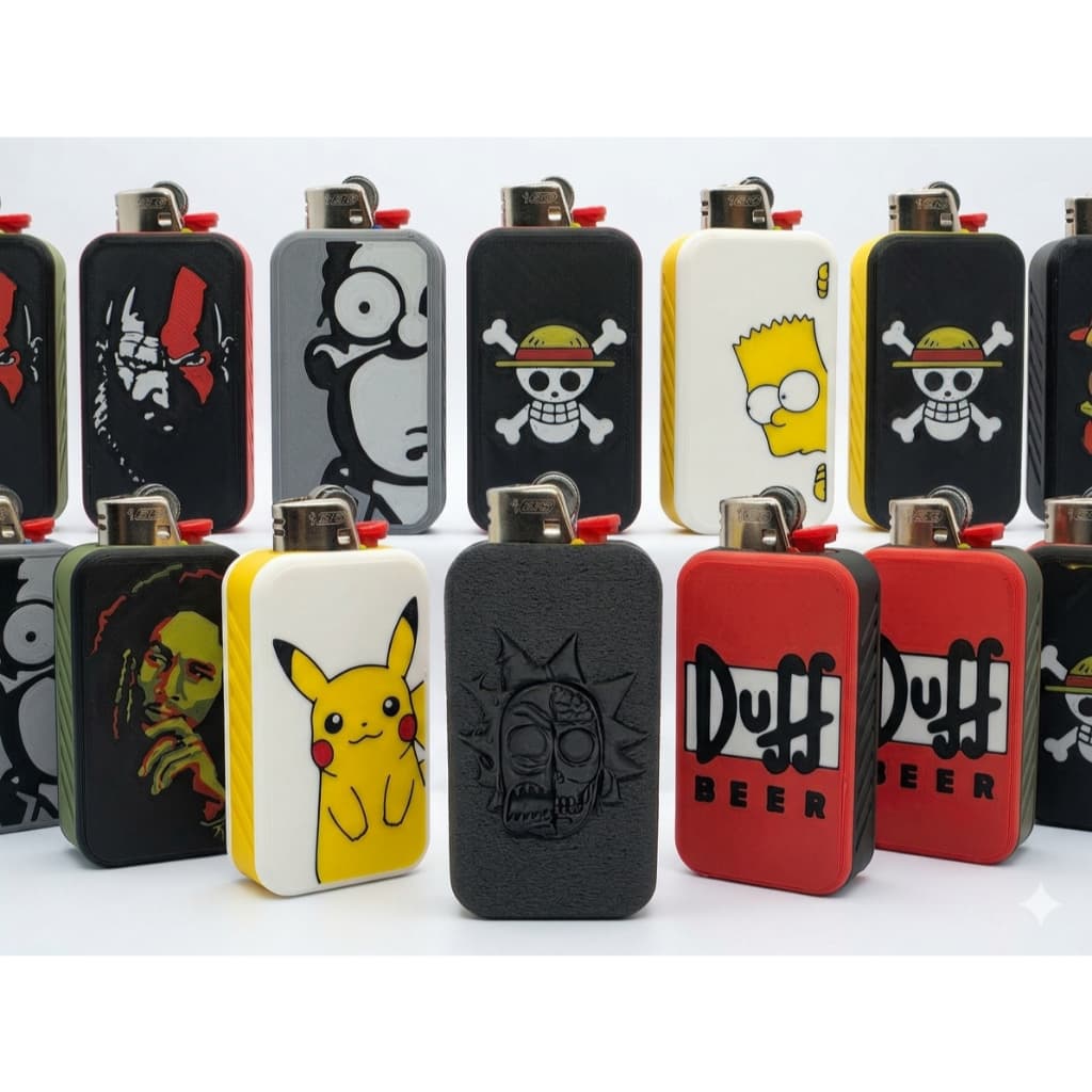 Capa Protetor de Isqueiro BIC Grande | Capinha Decorativa Colecionavel - Case de Isqueiro Plástico Presente Criativo