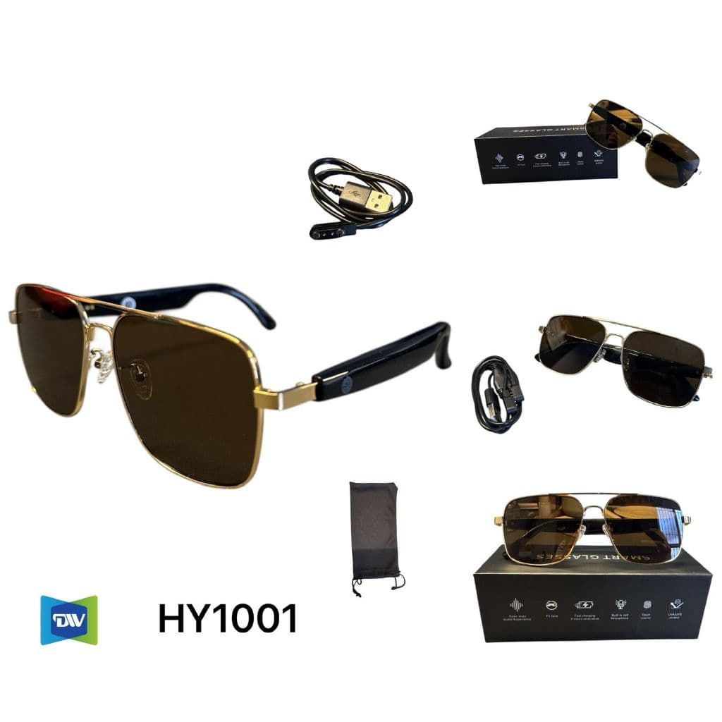 Óculos Inteligente Bluetooth HY1001 Smart Glasses Com Áudio UV400