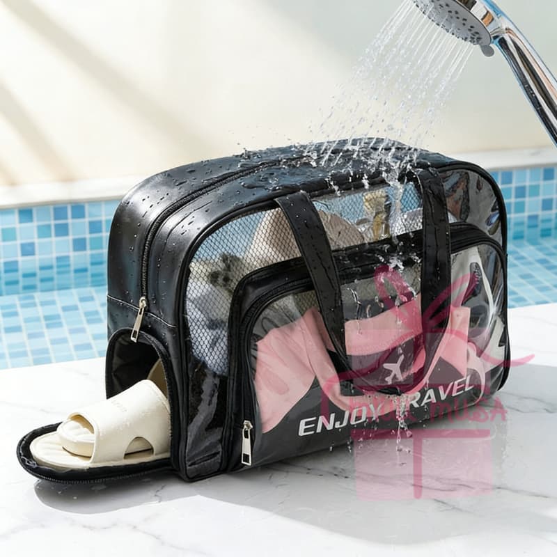 Bolsa de Natação Impermeável Transparente em PVC - Bolsa de Mão e Ombro para Viagem bolsa paraia