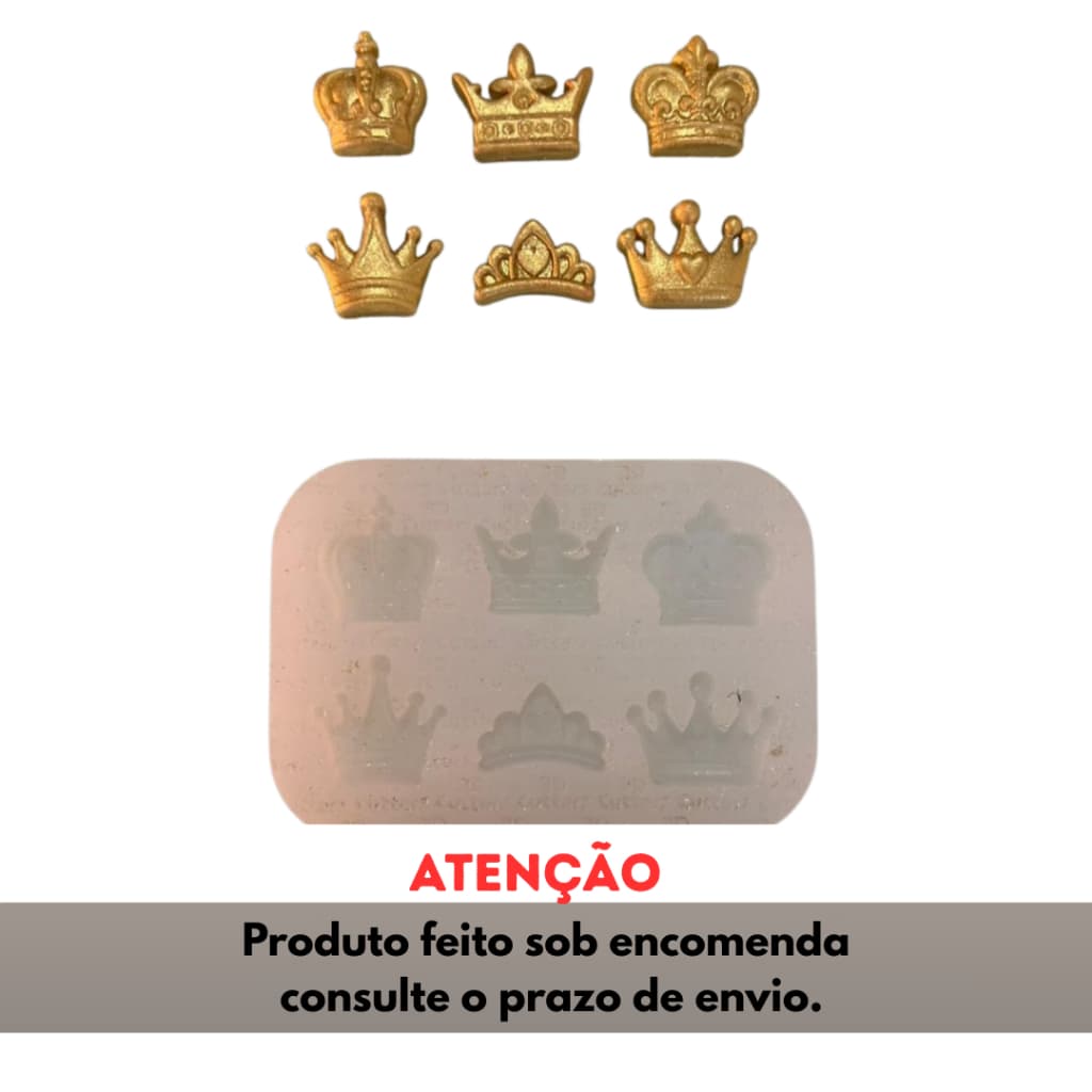Molde de Silicone para apliques de Artesanato - Coroas