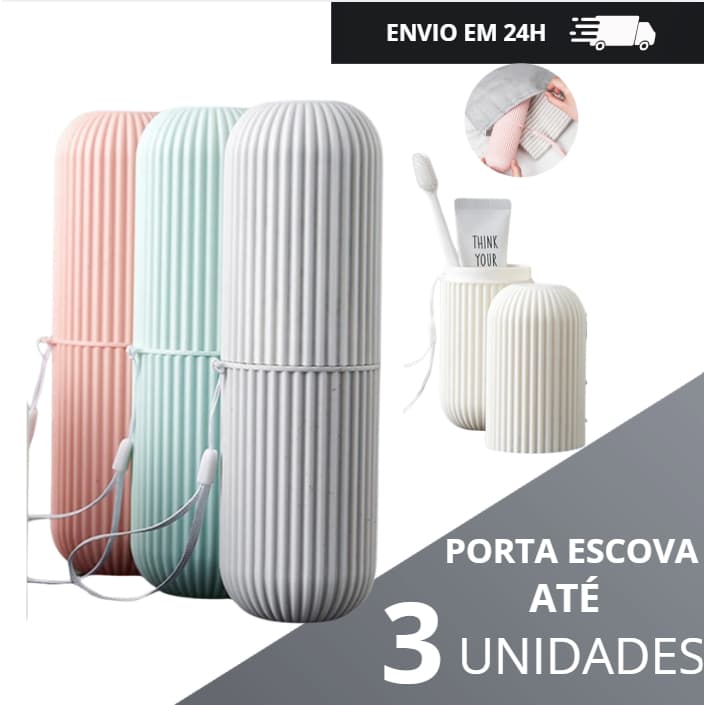 Estojo Porta Escovas De Dente E Creme Dental Portátil Viagem Bolsa Escola