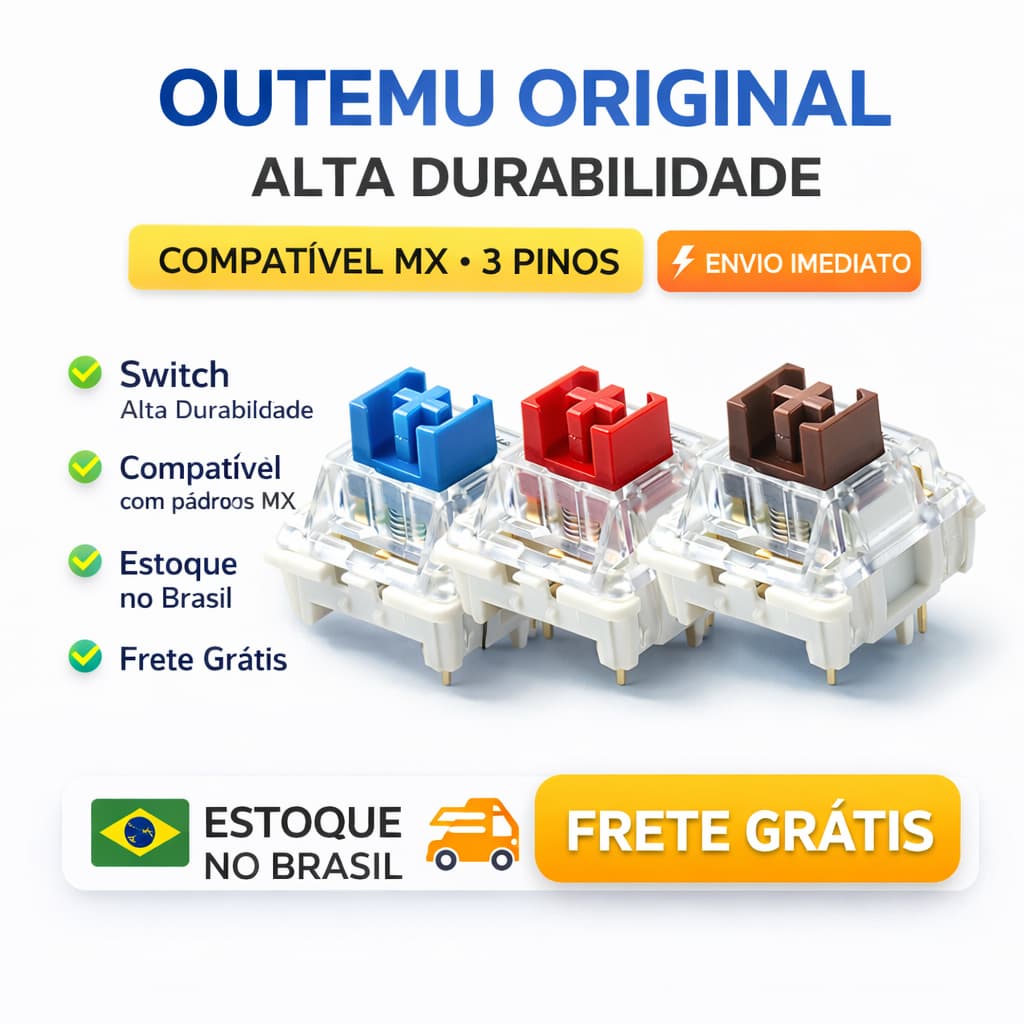 Switch Outemu Para Teclado Mecânico - Azul - Marrom - Vermelho - Linear - Tátil