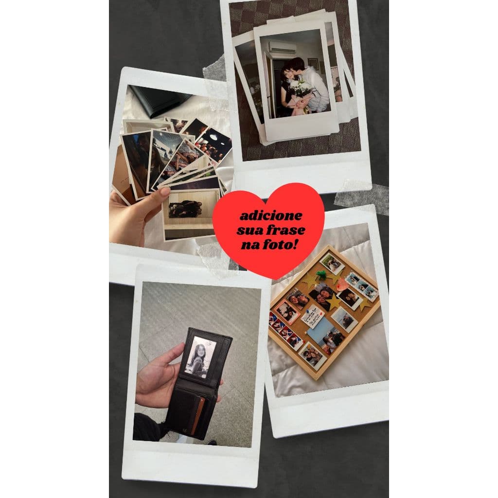 Fotos Polaroid para Casal Personalizadas com Legenda Presente Romântico Criativo simples
