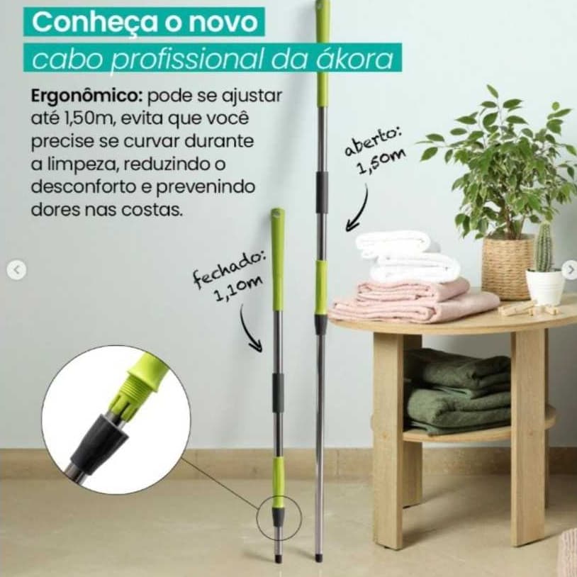 Cabo Profissional Inox Daxxen Ákora – Mop Vassoura Rodo