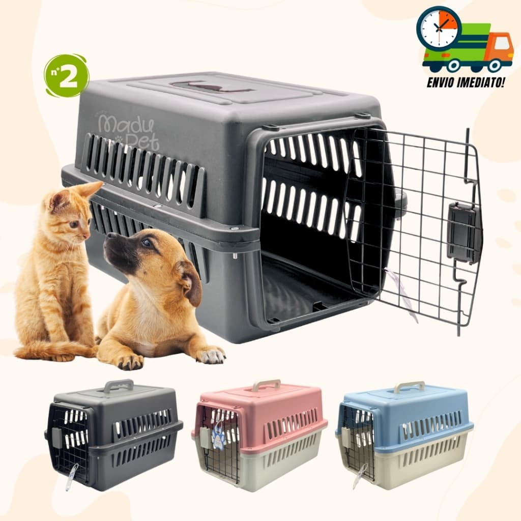 Caixa de Transporte Para Cães Gatos Porta de Ferro Resistente Pet até 10kg Promoção Envio Imediato