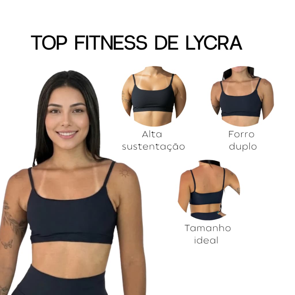 Top Fitness De Lycra Academia Treino E Crossfit Alça Fina