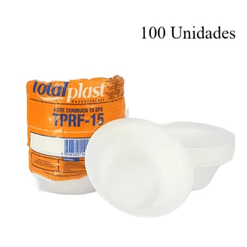 Cumbuca de Isopor deal para Sopas, Caldos e Sobremesas 100 UNIDADES