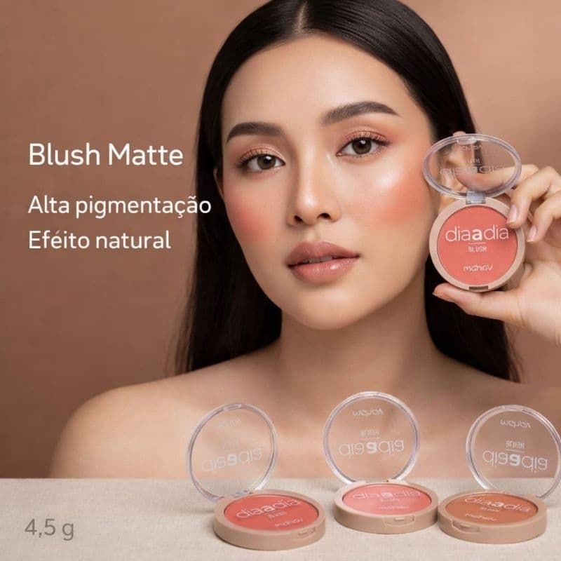 Blush Matte Dia a Dia Mahav - Alta Pigmentação e Toque Aveludado