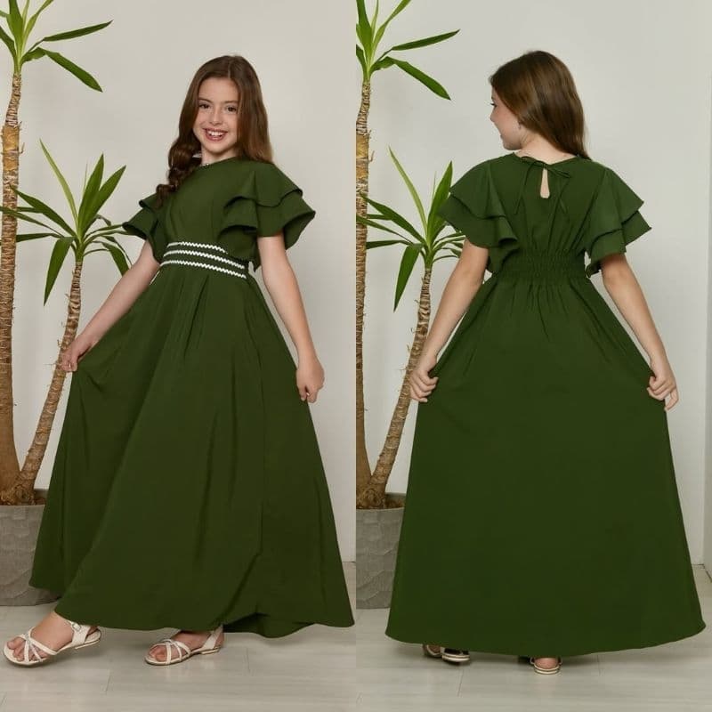 VESTIDO GODÊ FEMININA PARA MENINAS EVANGELICO PARA CONGRESSO IGREJA INFANTIL E JUVENIL