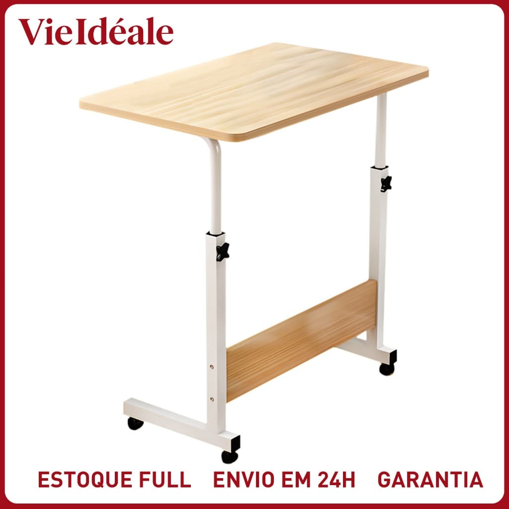Mesa Mutiuso Mesinha Notebook Com Altura Regulavel e Rodinhas Tablet Cama Sofá Ajustavel