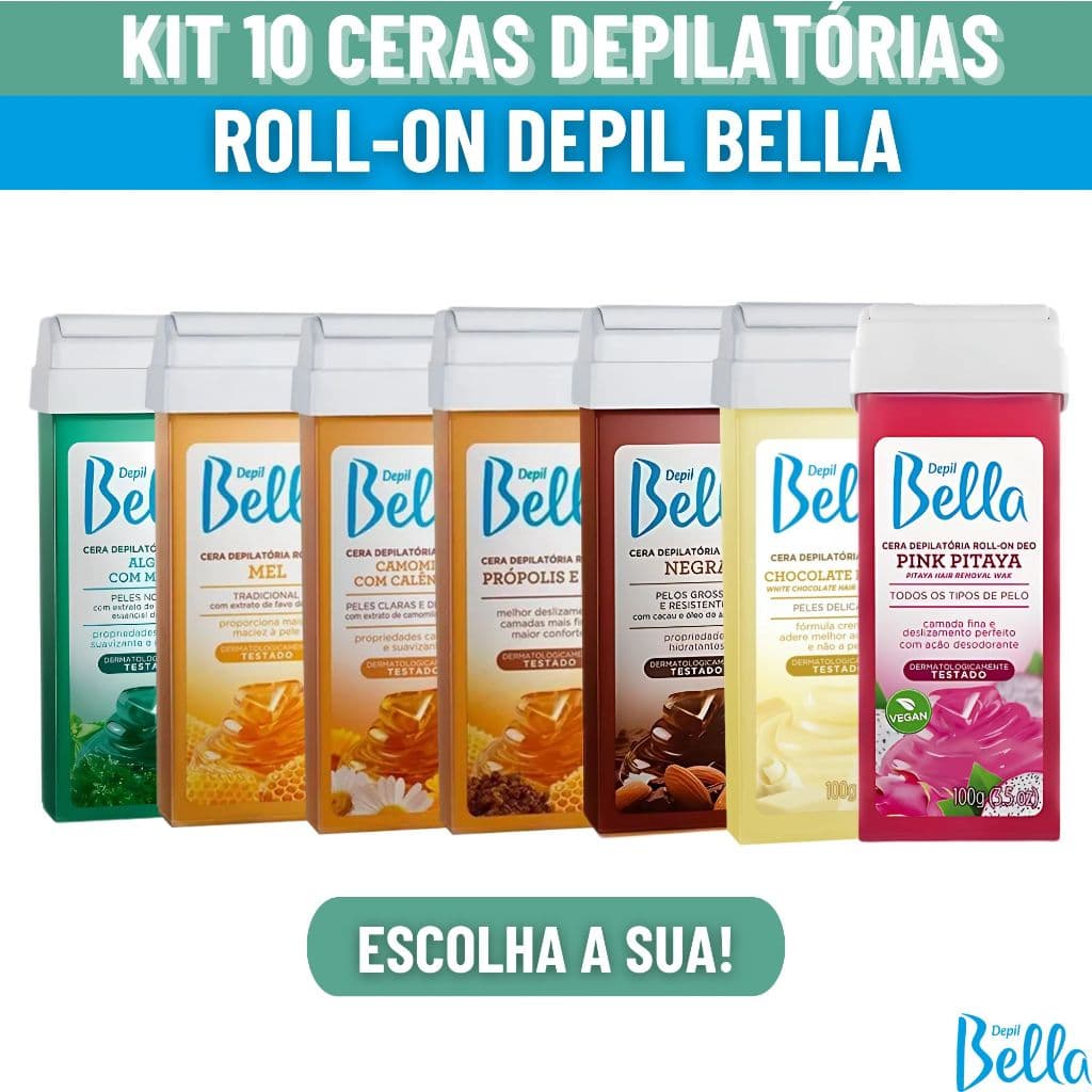 Refil Cera Depilatória Roll-on 100g Depil Bella Escolha Depilação