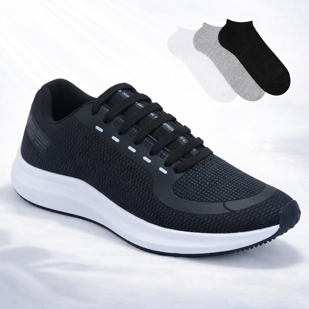 Kit Tênis Esportivo + Meia 100% Algodão Esportivo Academia Caminhada Cross Fit Envio imediato