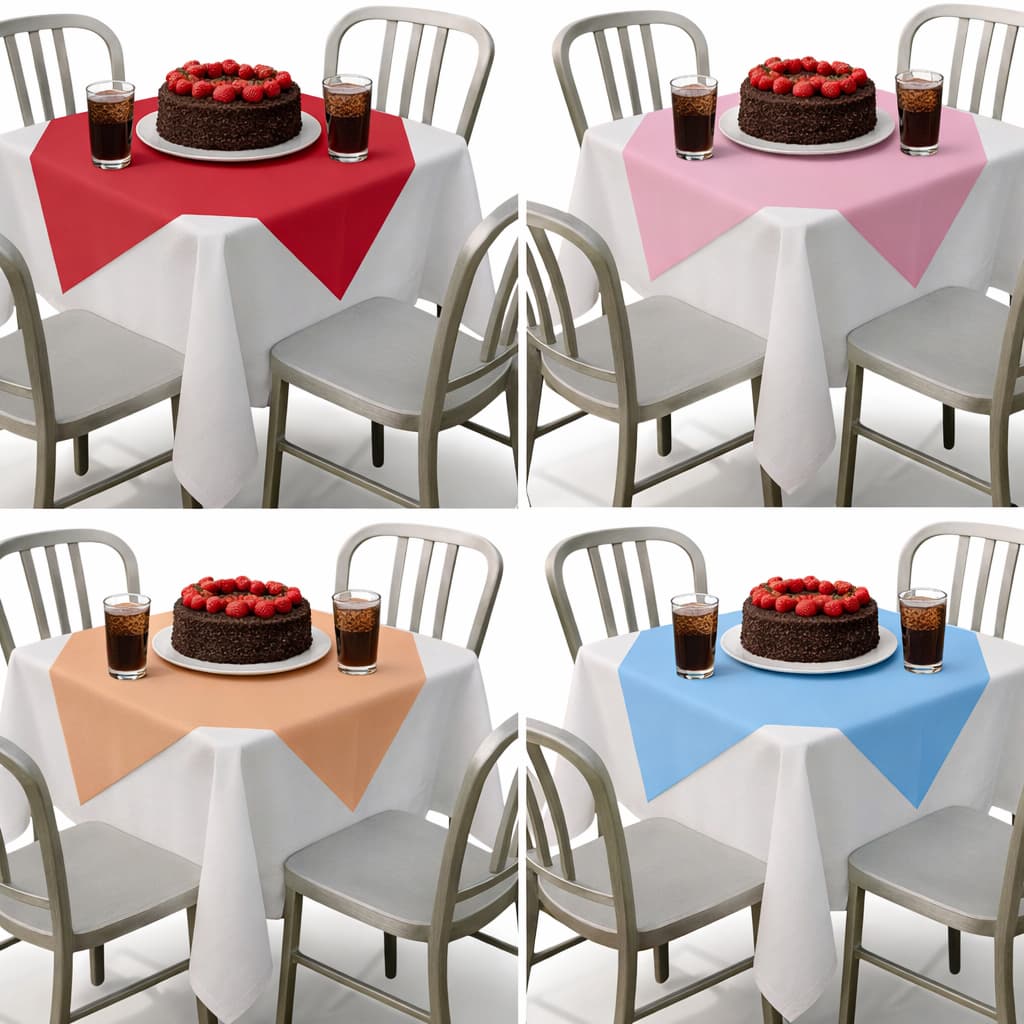 Kit Festa Toalhas de Mesa Brancas 1,40×1,40m + Cobre Manchas 70×70 cm (5 10 ou 15 Unidades)